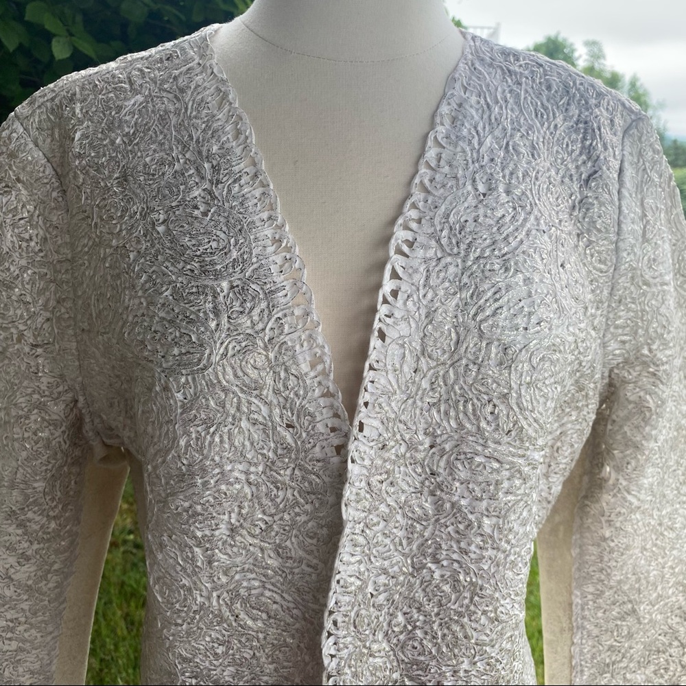 Nic & Zoe Shimmered Metallic Lace Jacket - Picture 6 of 16